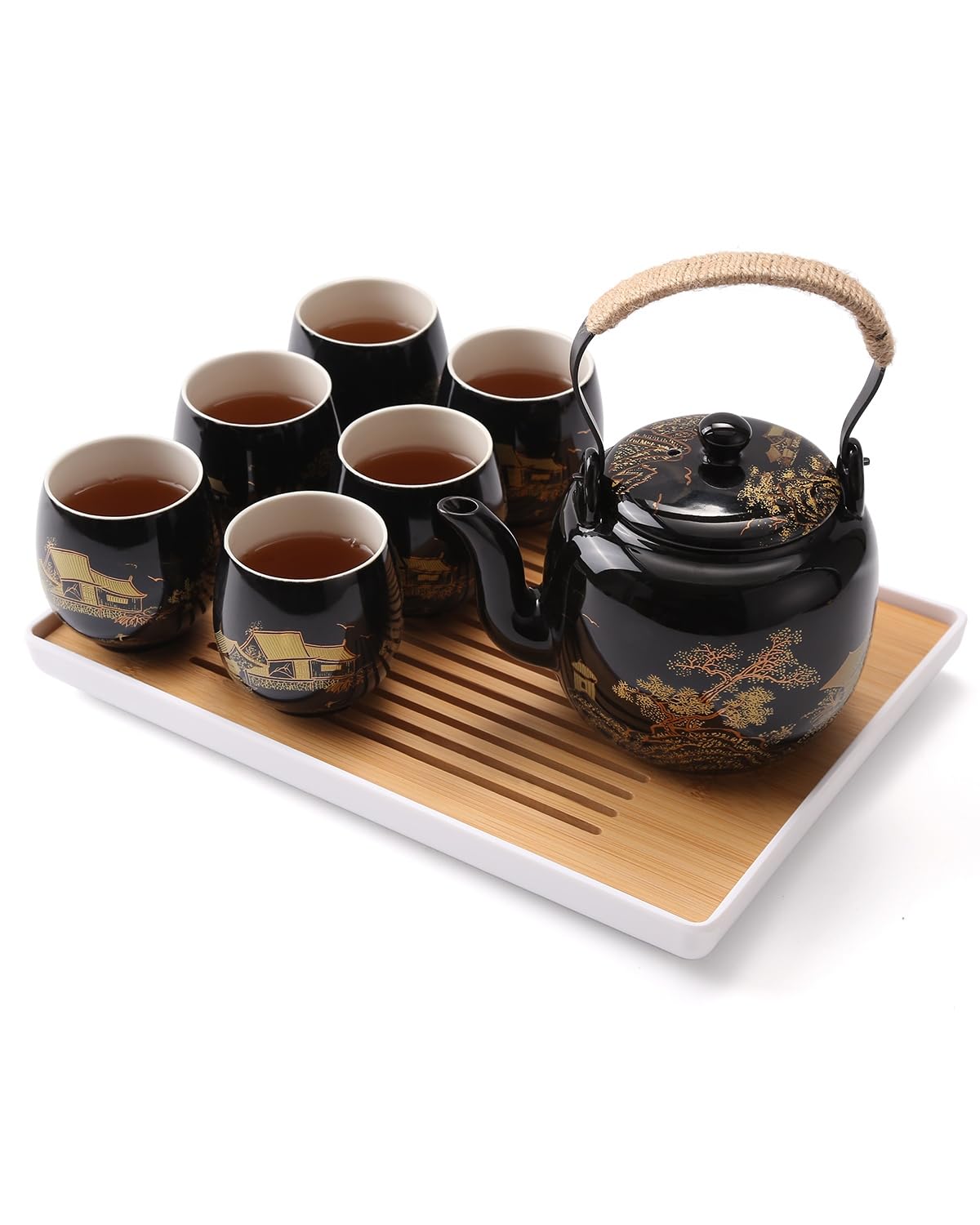 Tetera japonesa negra DUJUST con filtro de acero para infusiones limpias.