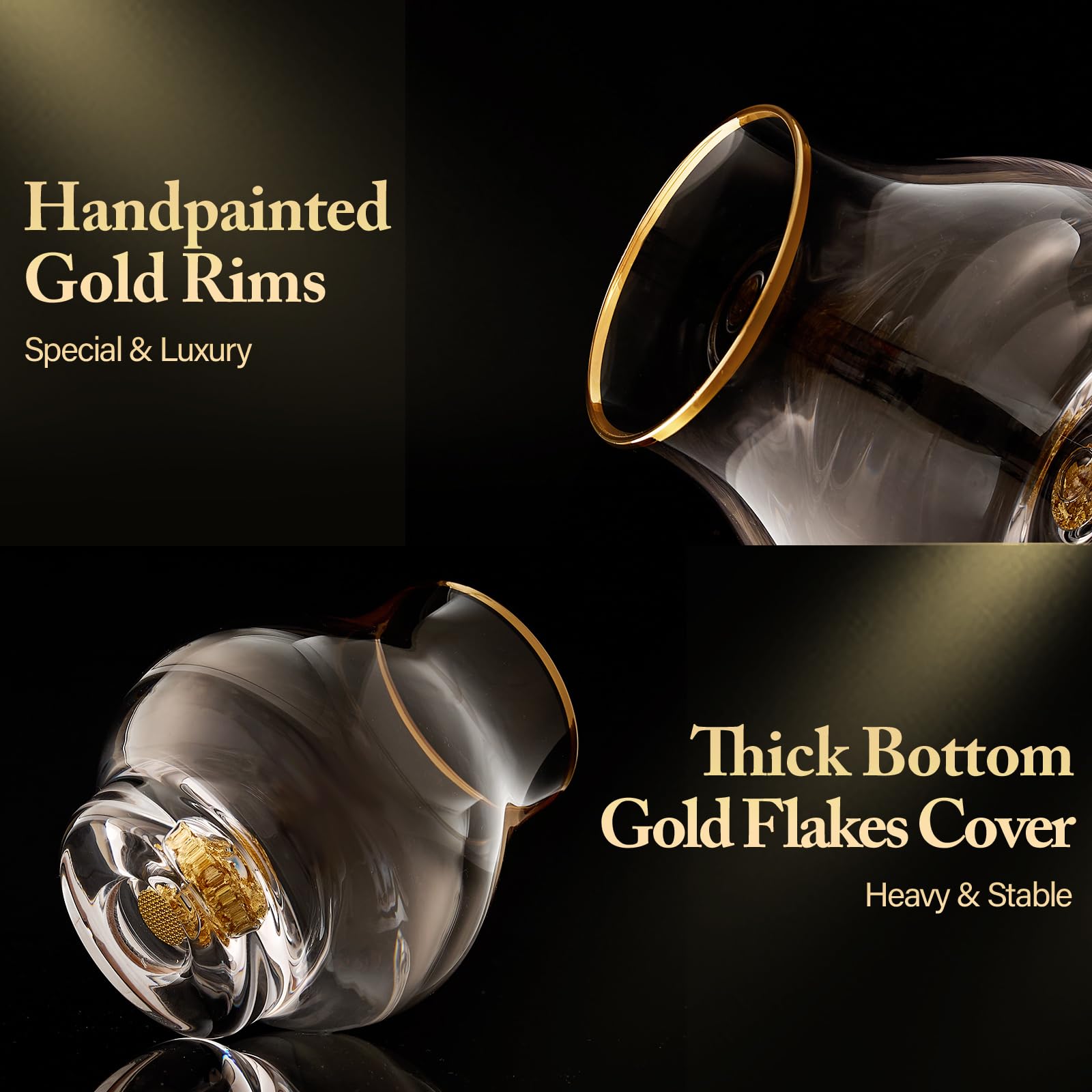 DUJUST juego de 4 vasos para degustar whisky y brandy.