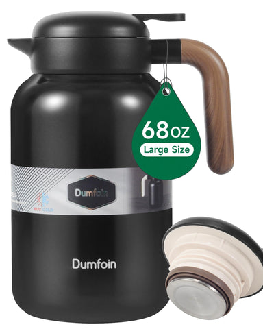 Dumfoin cafetera termica 2 L vista frontal para mantener bebidas calientes