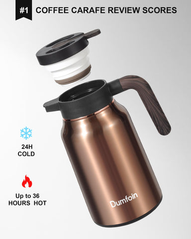 Dumfoin jarra térmica, vertido con una mano para mayor comodidad.