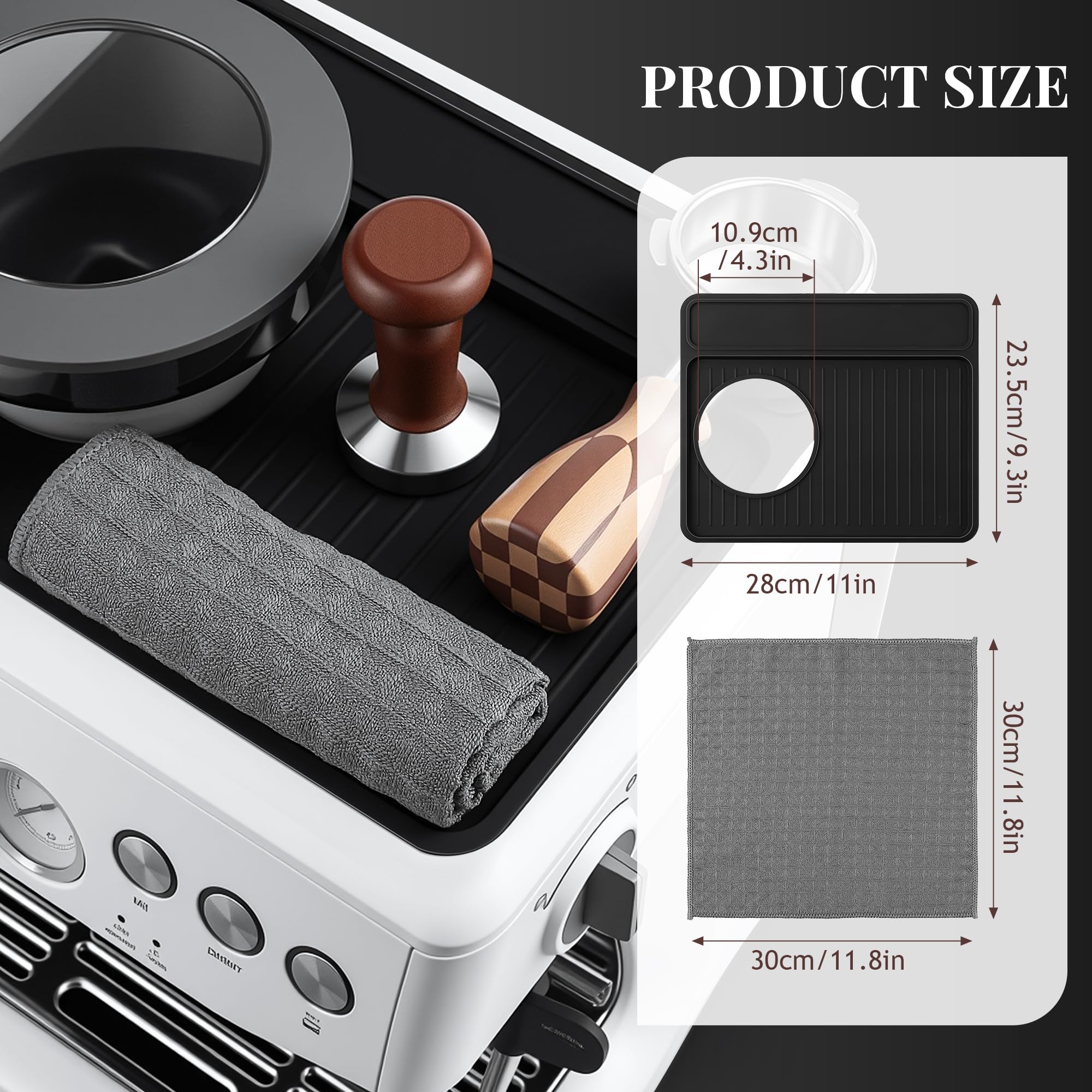 Dunkive silicona alimentaria para compactar espresso ofrece protección antiarañazos.