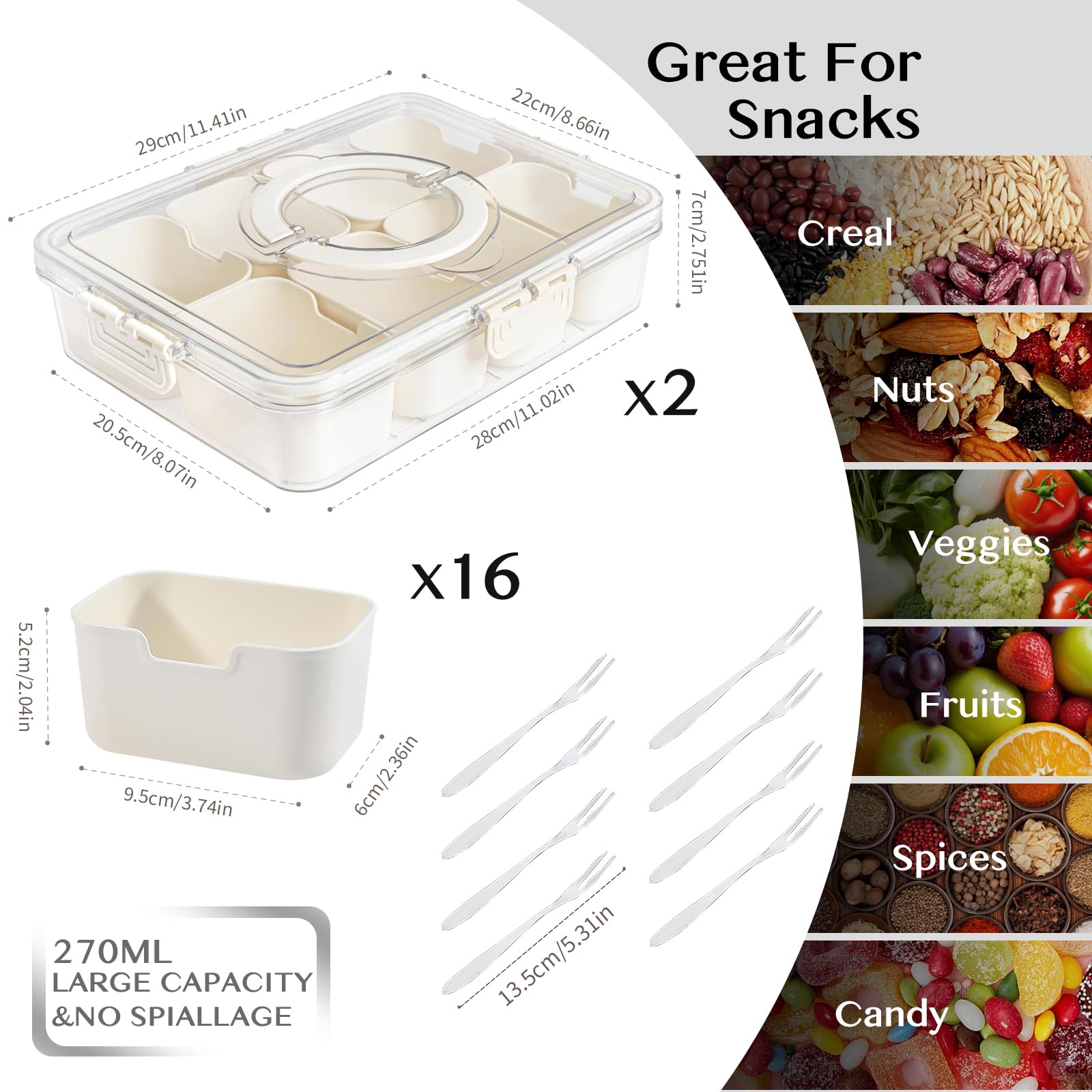 Dunruz Snackle Box, tapa con manija para transporte cómodo y seguro.