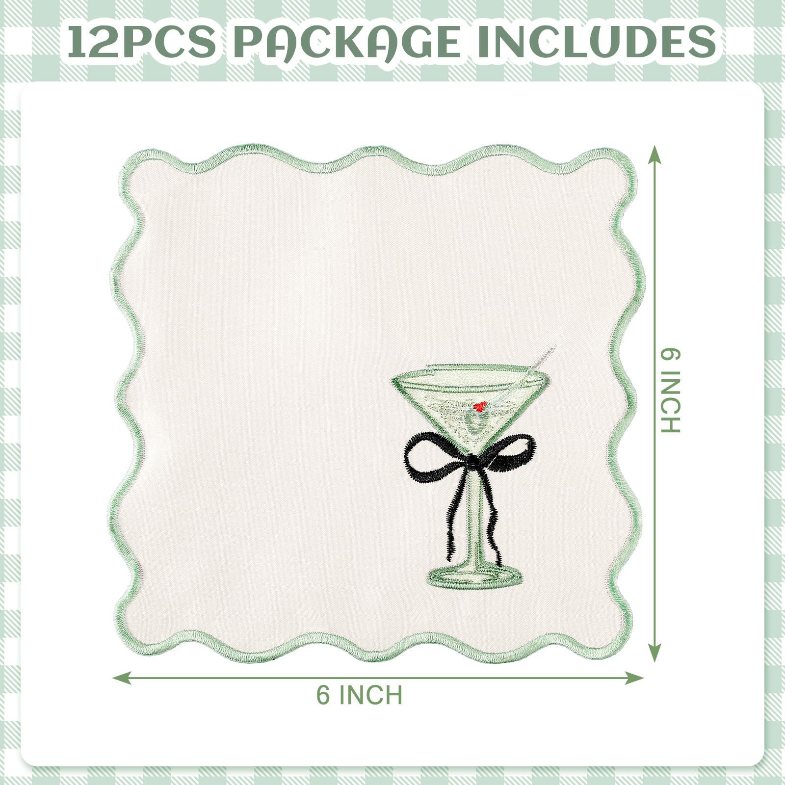 Dunzoom servilletas martini, patrón bordado, para fiestas con toque sofisticado.
