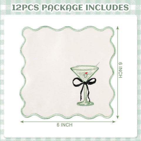 Dunzoom servilletas martini, patrón bordado, para fiestas con toque sofisticado.