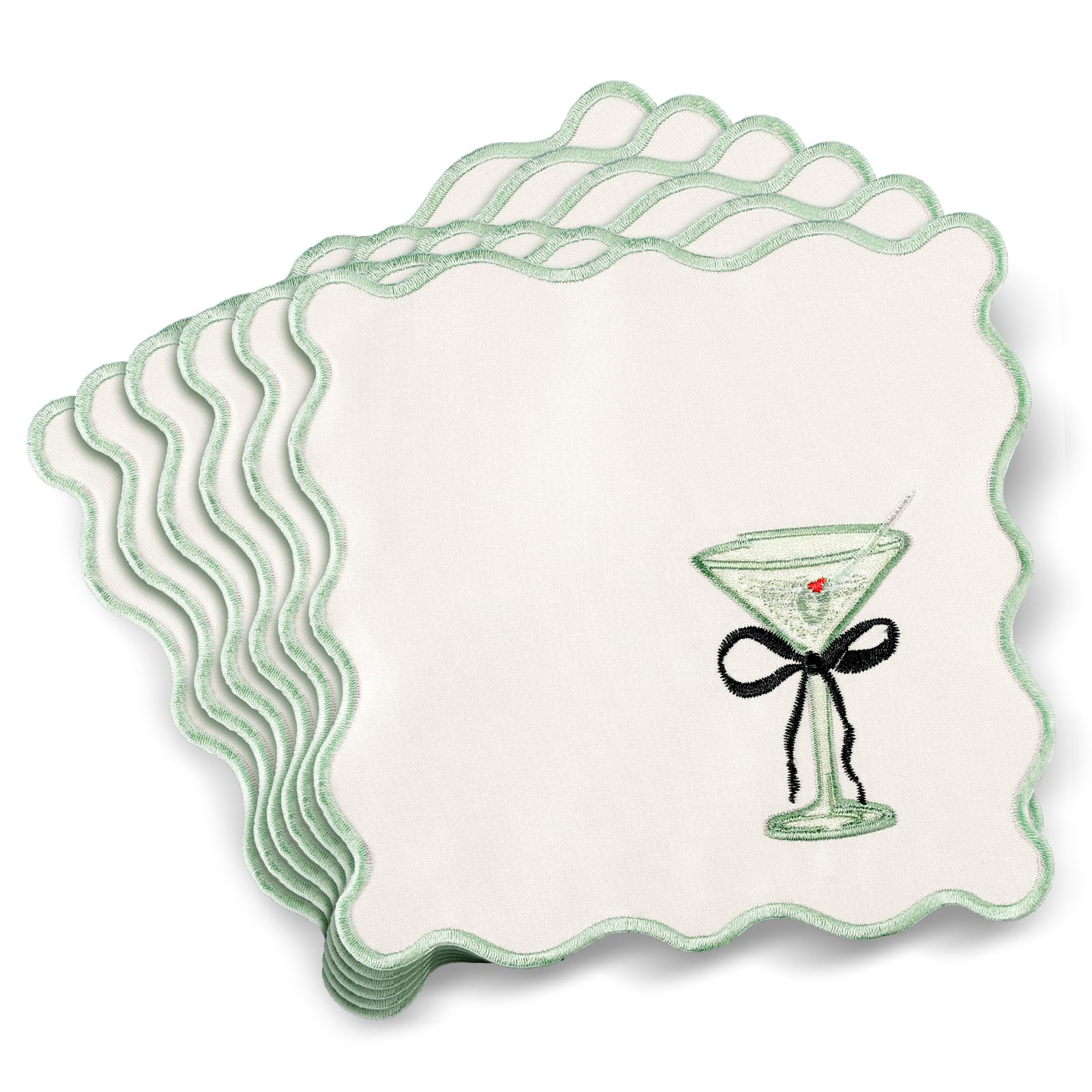 Dunzoom servilletas martini bordado ondulado para una mesa elegante y protegida.