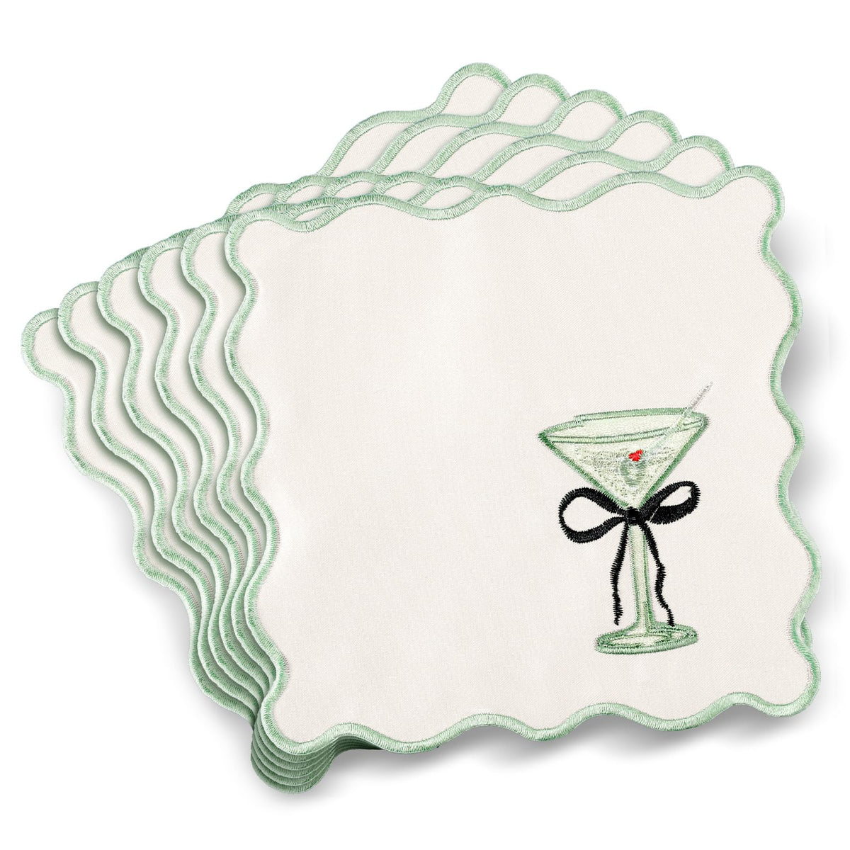 Dunzoom servilletas martini bordado ondulado para una mesa elegante y protegida.