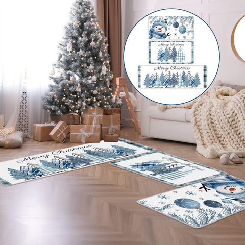 Juego Dunzy alfombras-navidenas, conjunto decorativo y fácil de mantener durante fiestas.