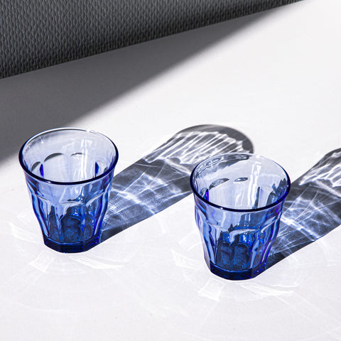Vasos apilables Duralex Prisme Marine, ahorro de espacio en la cocina.