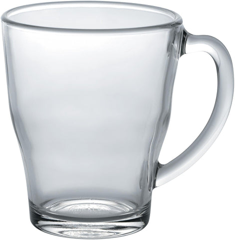 Taza Duralex Cosy 12oz, vista frontal con vidrio templado, ideal para café caliente diario