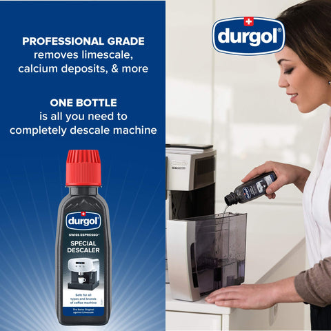 Durgol Swiss Espresso descalcificador 125 ml, fórmula que protege la máquina durante la descalcificación.