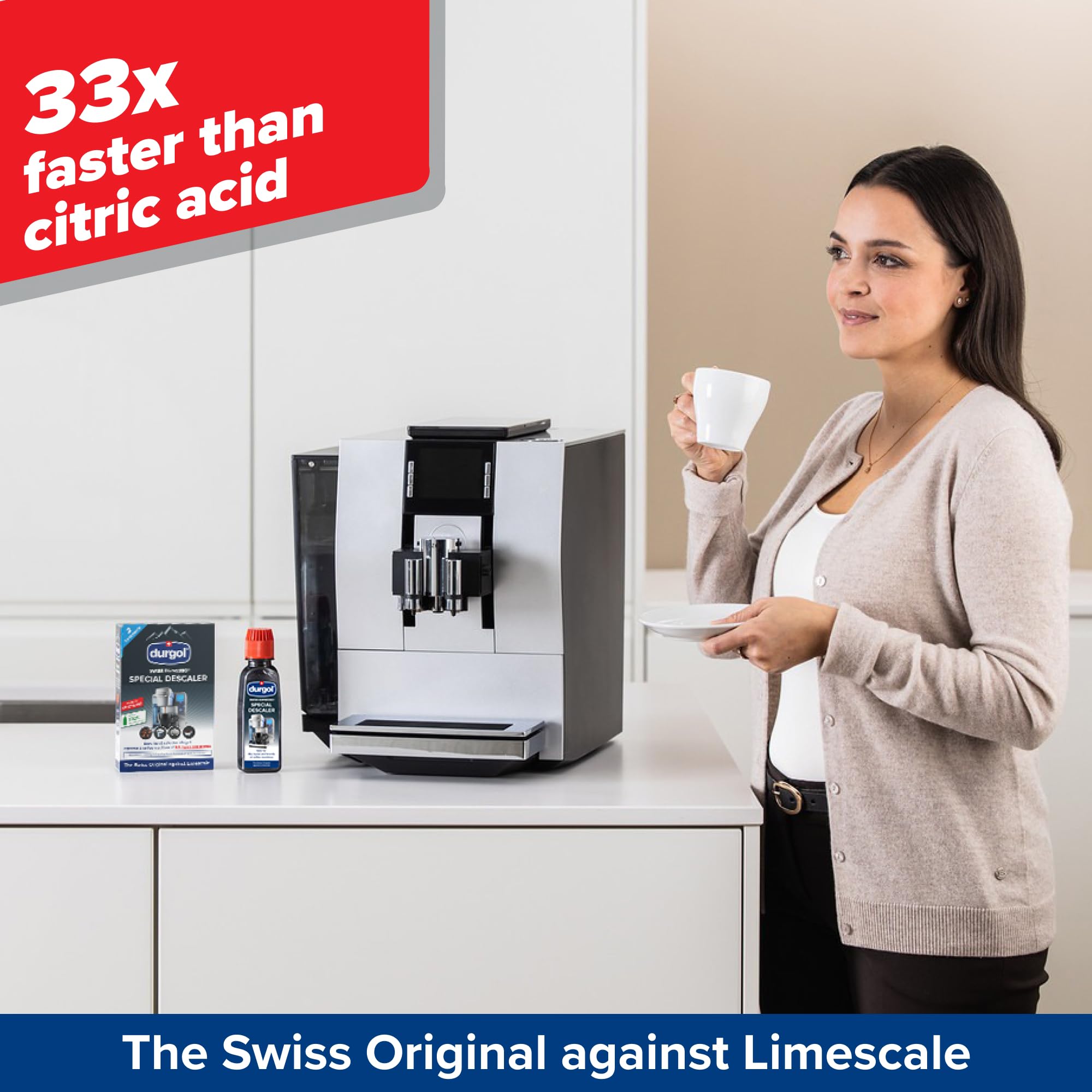 Pack de dos botellas Durgol Swiss Espresso para dos ciclos de descalcificación.