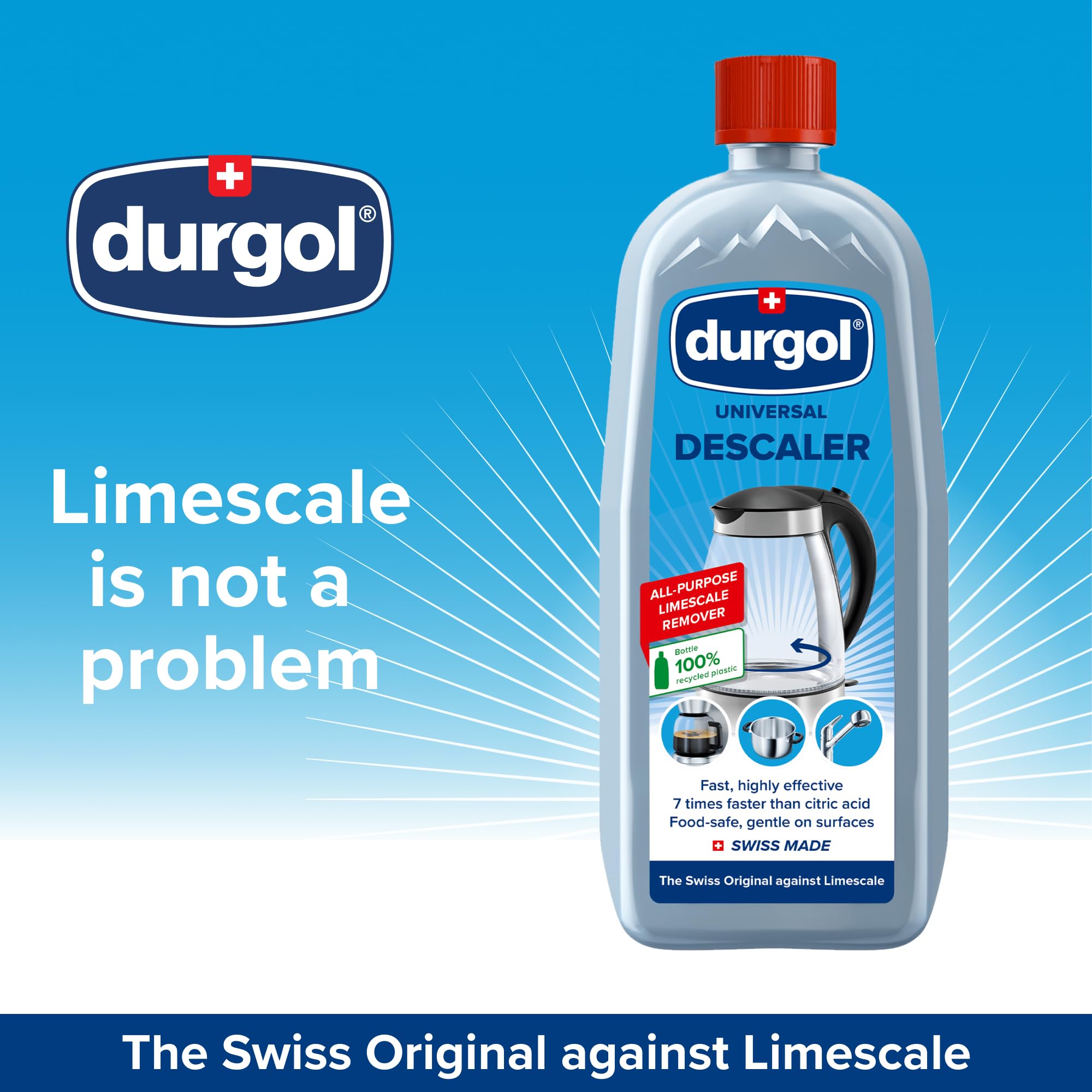 Durgol Universal desincrusta el hervidor para agua limpia.