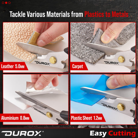 Tijeras DuroX cortando palitos de madera para manualidades.