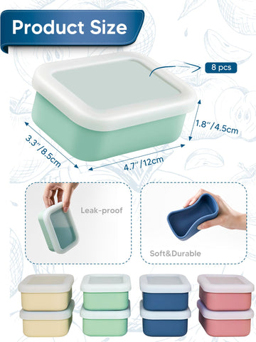 Duseu conjunto de 8 moldes de silicona para congelar, aptos para refrigerador y microondas.