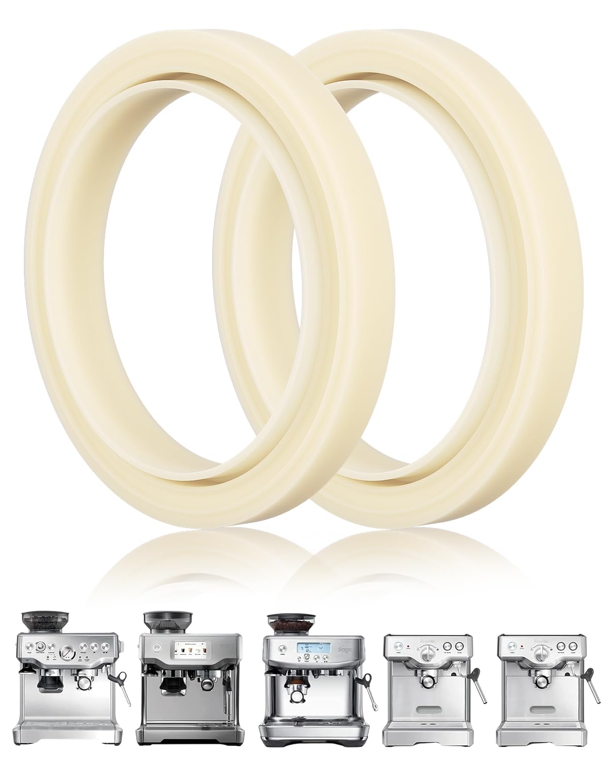 Duskeep dos anillos de vapor 54mm en Breville y Sage para un sellado confiable.