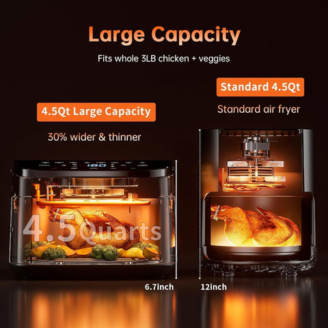 TurboFlow con 5 velocidades en la Dutepa Air Fryer para resultados uniformes