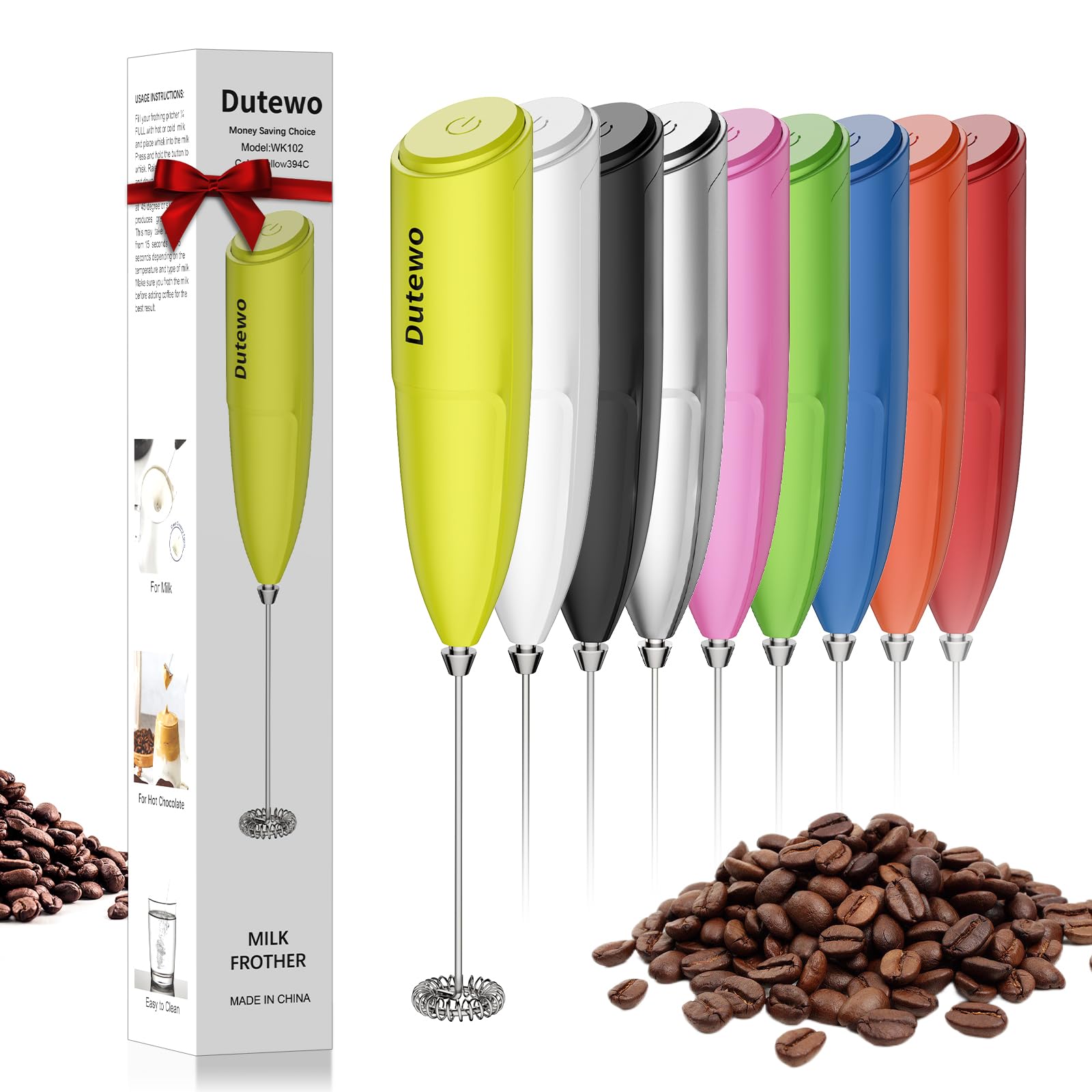 Dutewo mezclador manual espumando leche para café en casa