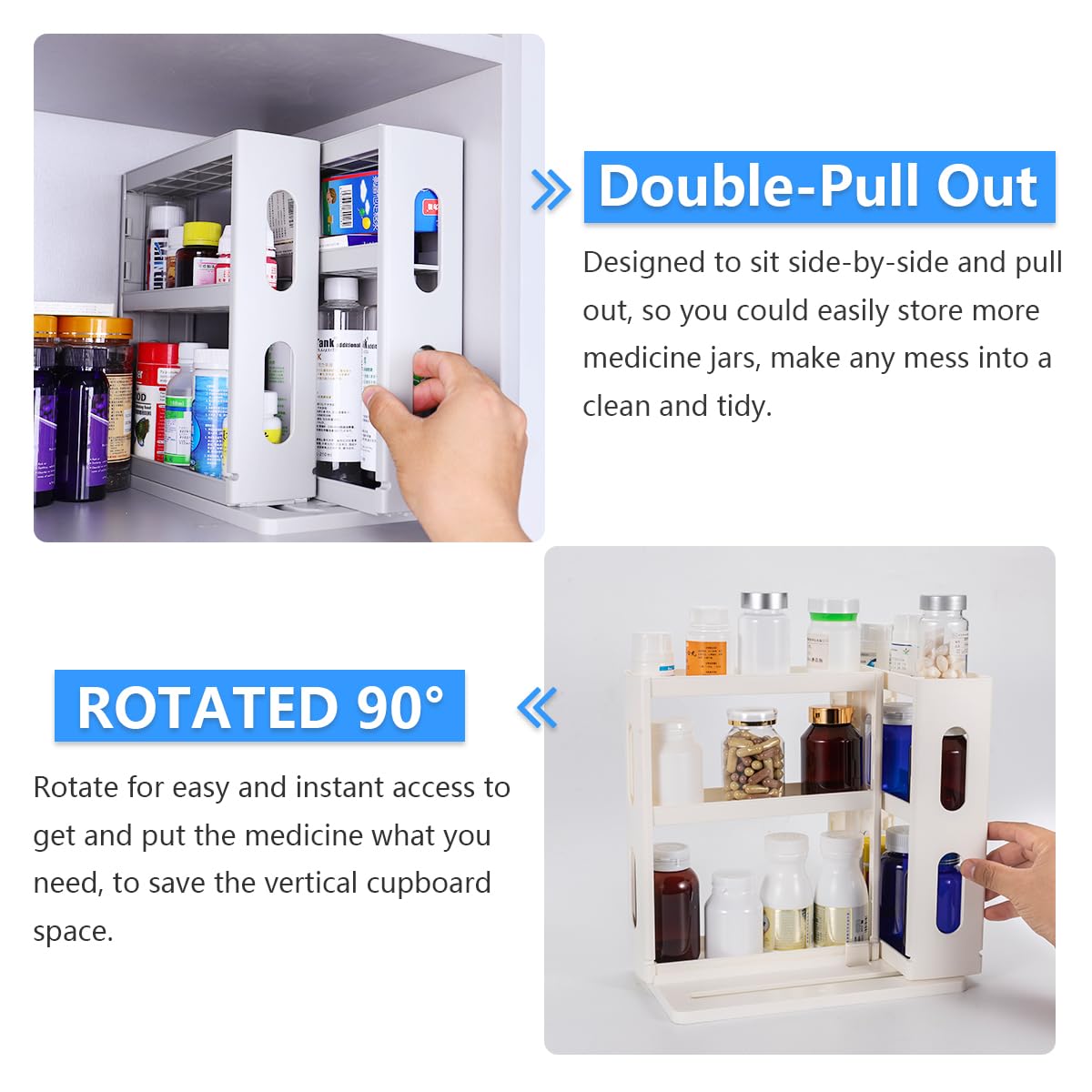 Organizador de cosméticos Dutiplus para el baño, rutina ordenada.