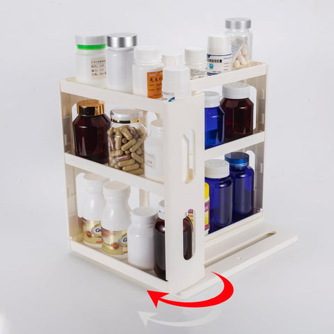 Organizador de medicina Dutiplus con giro de 270 para acceso rápido.