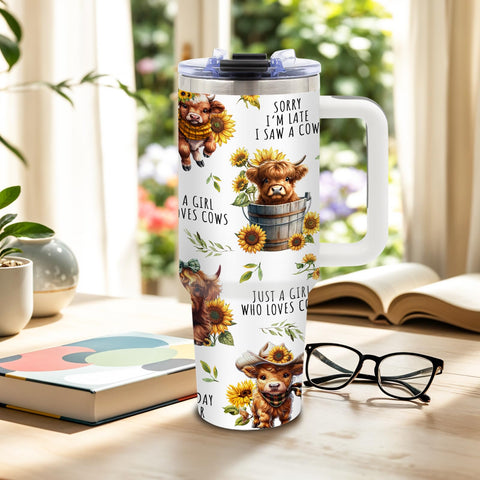 DUUV vaso térmico con diseño de girasoles, añade alegría a cada sorbo.