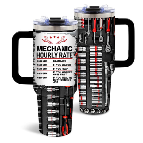 Vaso térmico DUUV con diseño doble para mecánicos, estilo en cada cara