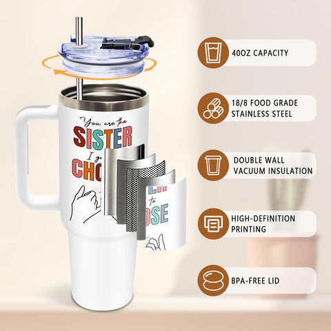 DUUV tumbler 40oz diseño de amistad, regalo perfecto para cumpleaños.