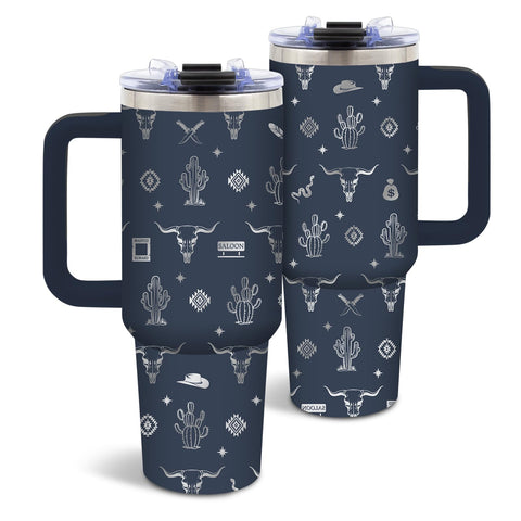 DUUV vaso occidental con cabeza de oveja grabada, toque rústico para amantes del oeste.