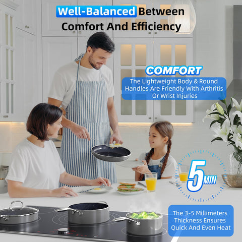 DUXANO Deluxe 14pc sarten-10-pulgadas: dorados perfectos y control rápido del calor.