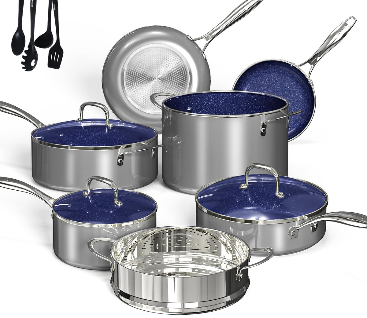 DUXANO Deluxe 14pc sarten-8-pulgadas: salteados uniformes con calor estable.