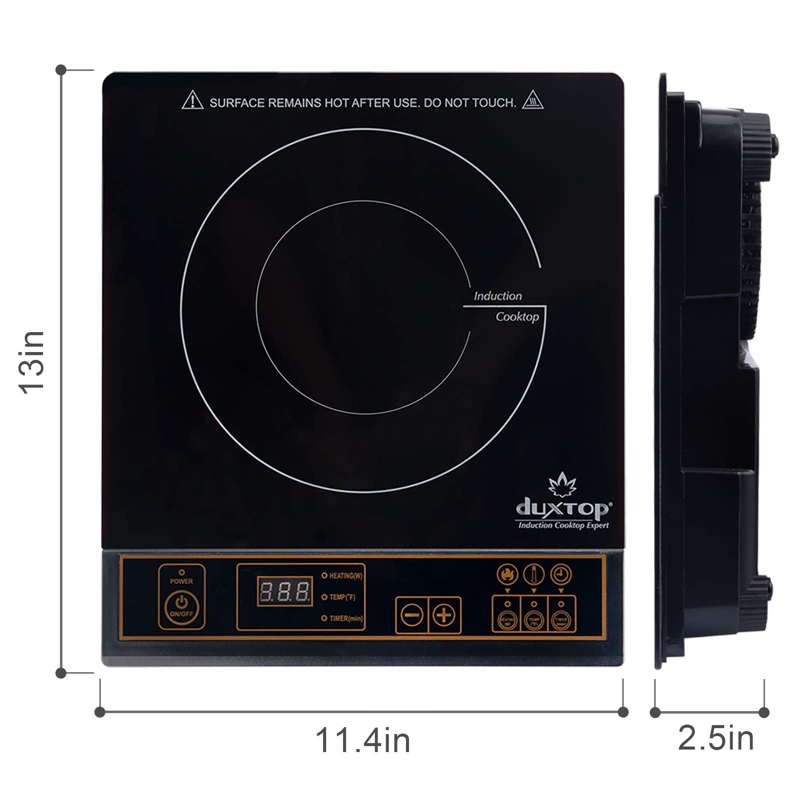 Duxtop 1800W: diseño compacto ideal para cocinas pequeñas.