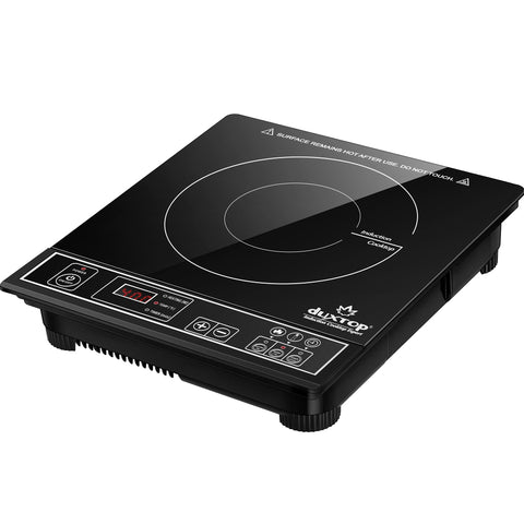 Duxtop 1800W: uso con ollas magnéticas de fondo mínimo 5 pulgadas.