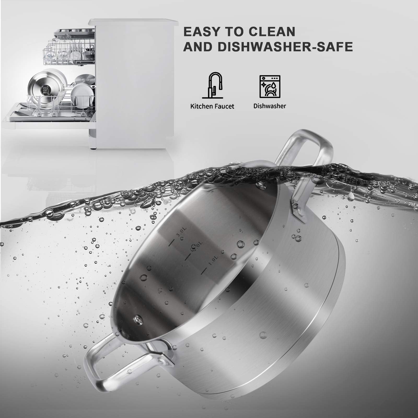 Duxtop compatible con inducción, gas, eléctrica y halógena para mayor versatilidad.