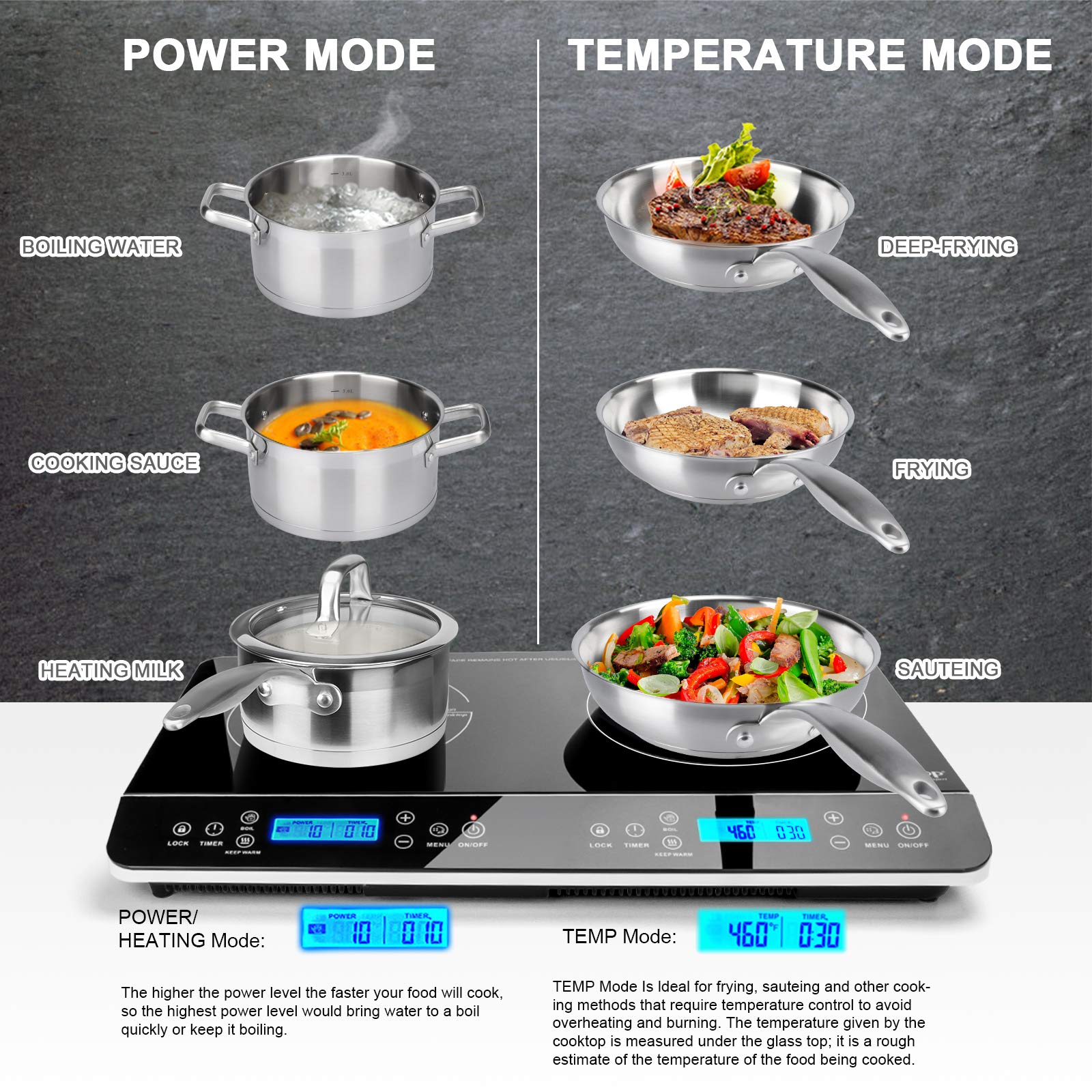 Duxtop diseño-compacto-ligero: ideal para cocinas pequeñas.