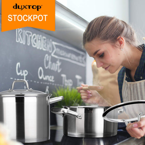 Olla Duxtop apta para horno hasta 550°F y tapa hasta 400°F.