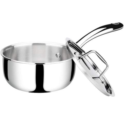 Duxtop olla 1,6 qt con tapa de acero inoxidable para calentar salsas de forma uniforme