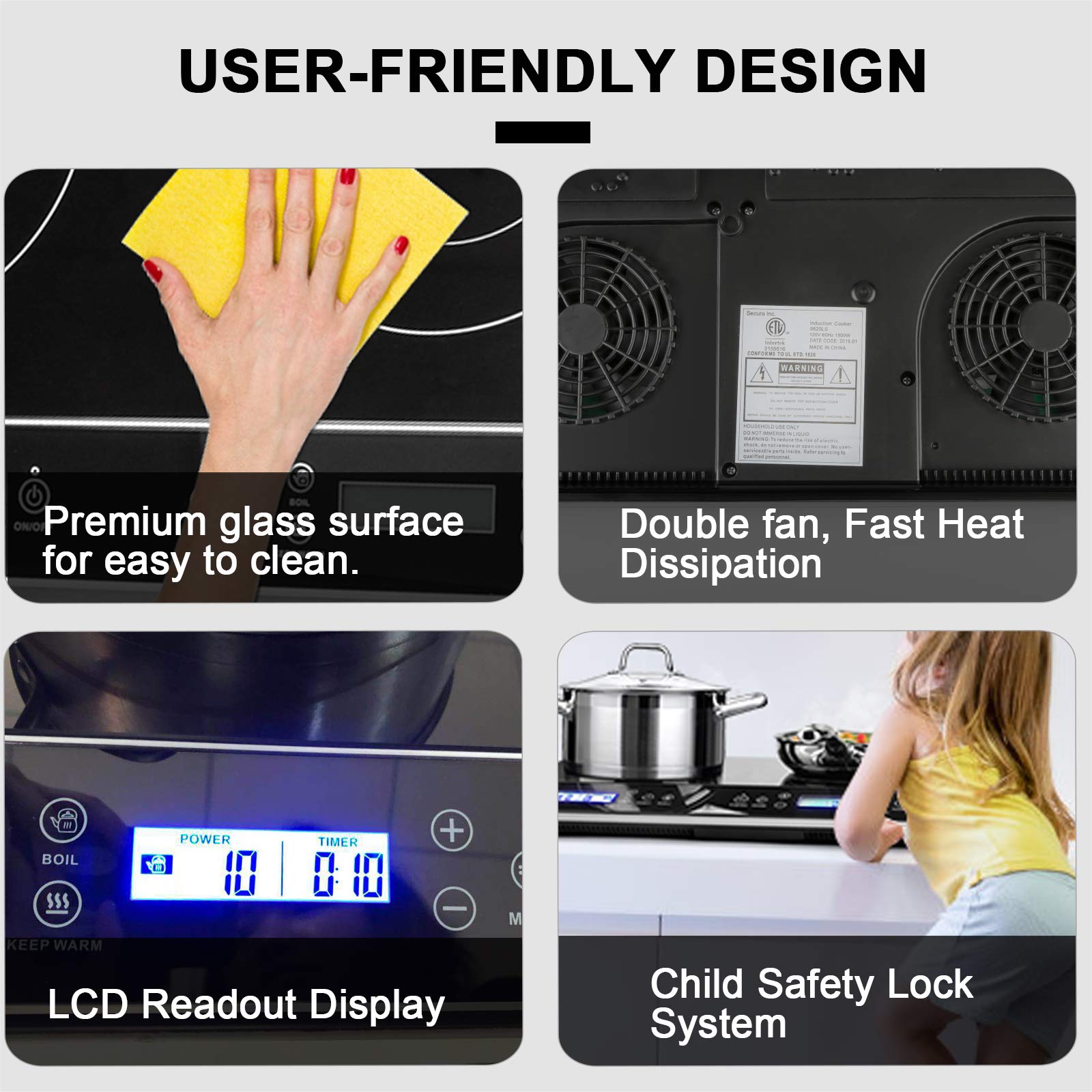 Duxtop panel-tactil-sensor: manejo rápido y cómodo para cualquier receta.