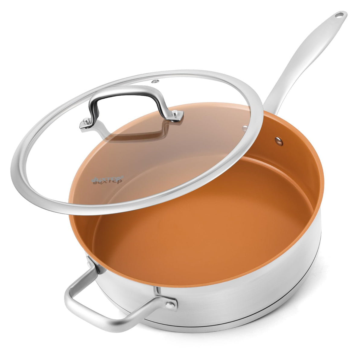 Sartén salteado cerámico duxtop pro con tapa de 5.5QT para uso diario