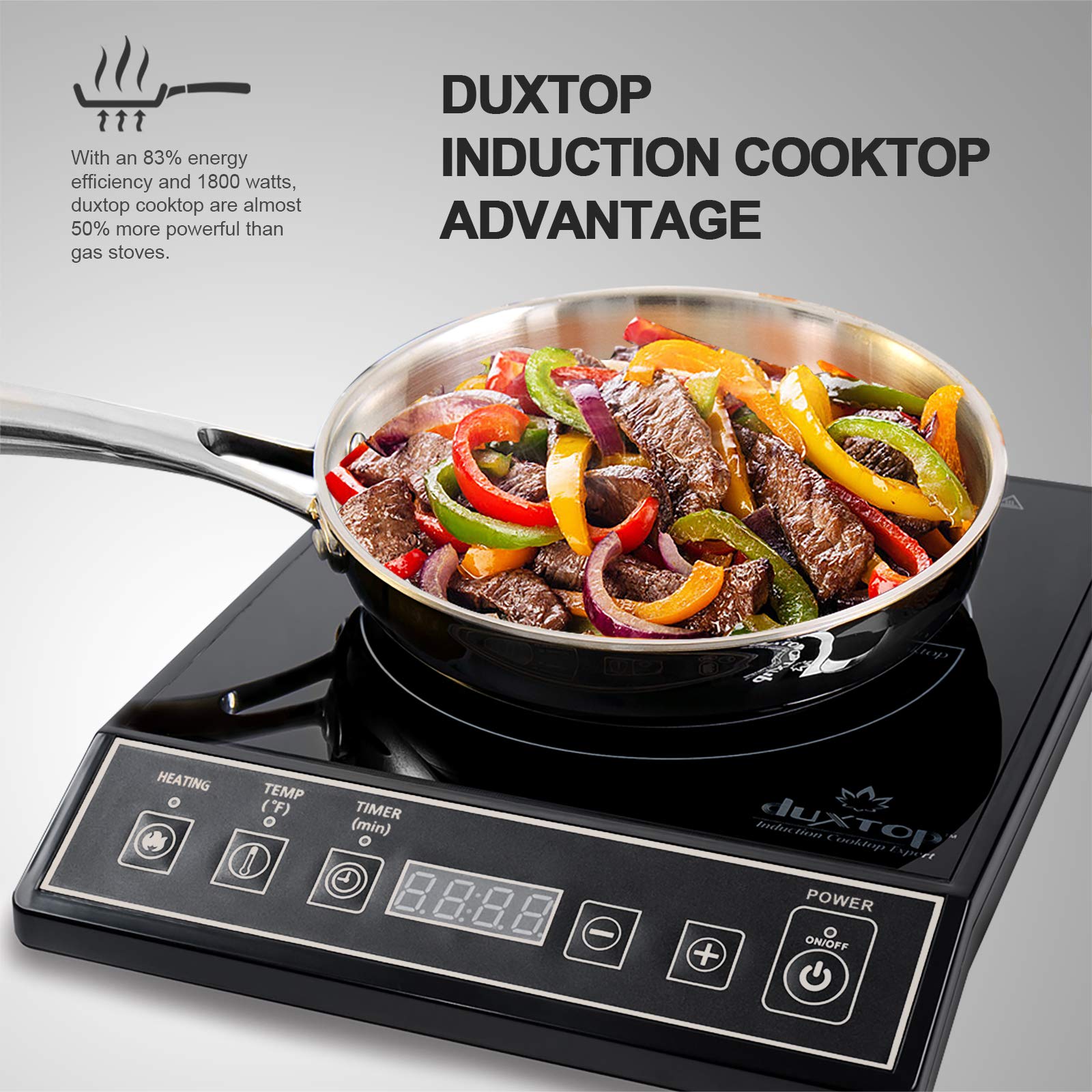 Cocina sin llama con hornilla de inducción Duxtop para espacios pequeños