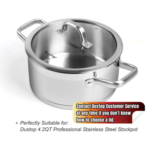 Diseño compatible con ollas Duxtop de 4.2 Qt y otras marcas; verifique dimensiones.