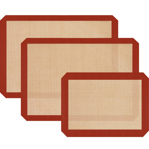 Dwavele tapetes de silicona 3-pack, conjunto para hornear sin grasa