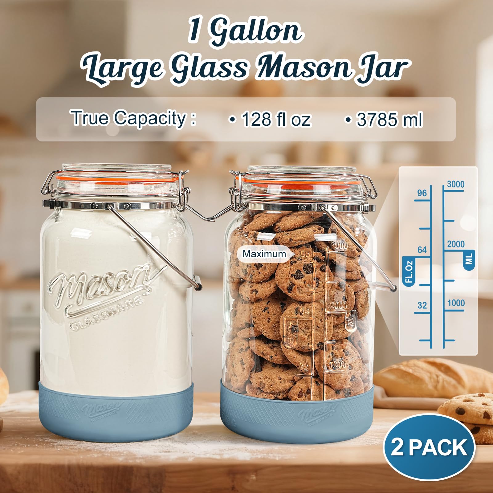 Dwbligt escalas oz y ml legibles para recetas y mediciones precisas.