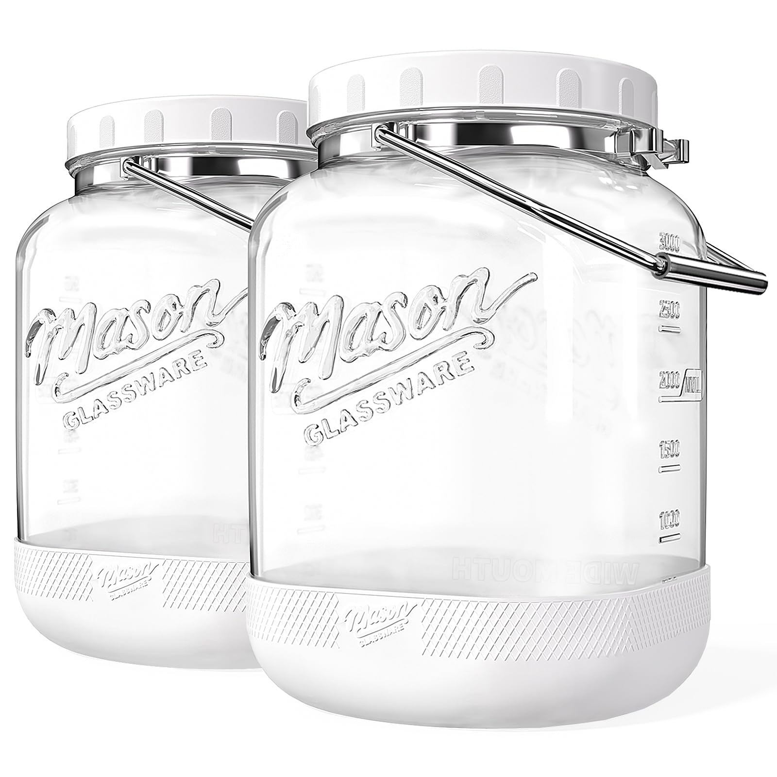 Dwbligt tarro Mason de 1 galón con tapa hermética para almacenamiento seguro.