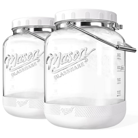 Dwbligt tarro Mason de 1 galón con tapa hermética para almacenamiento seguro.