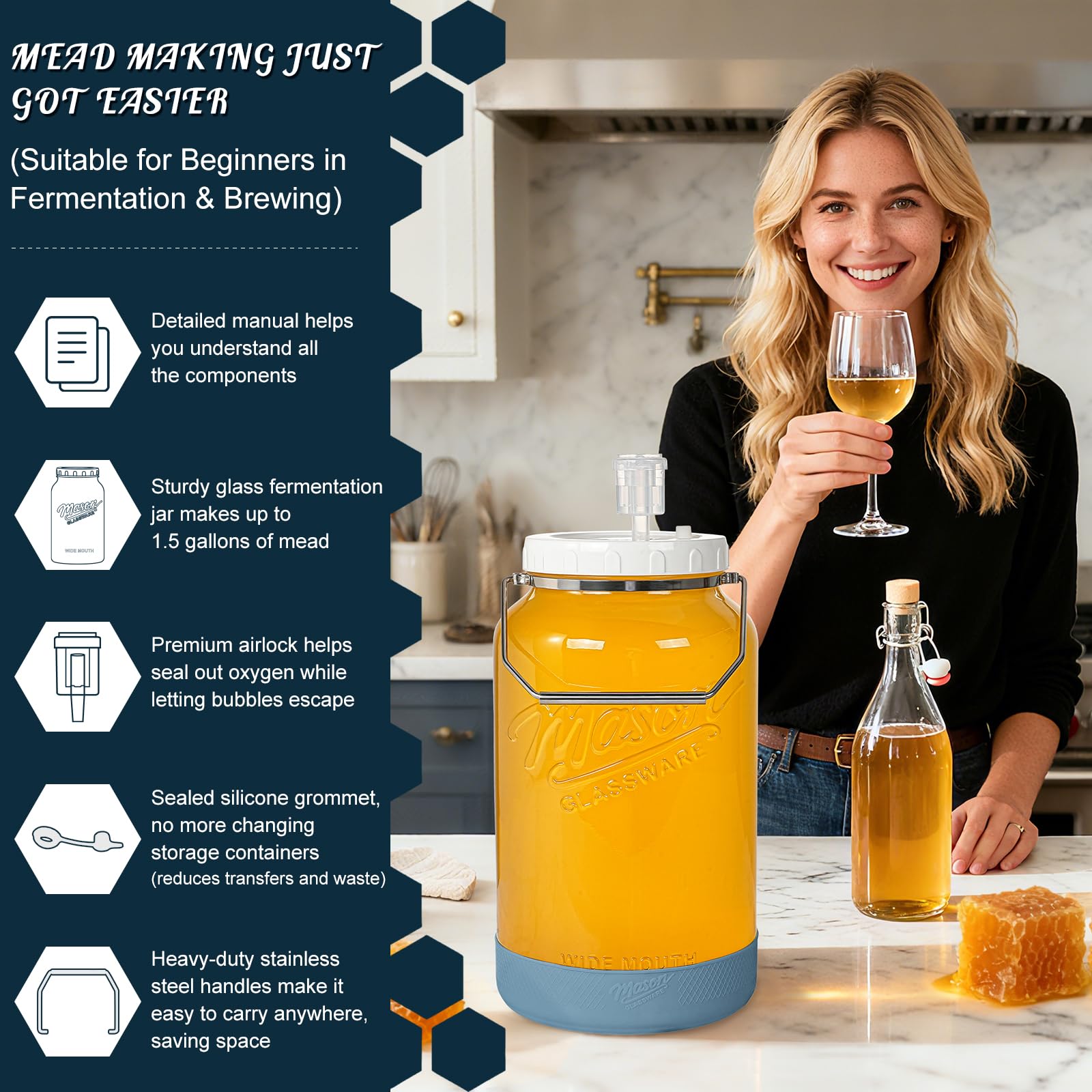 Dwbligt uso multifuncional, almacenamiento y fermentación en cocina