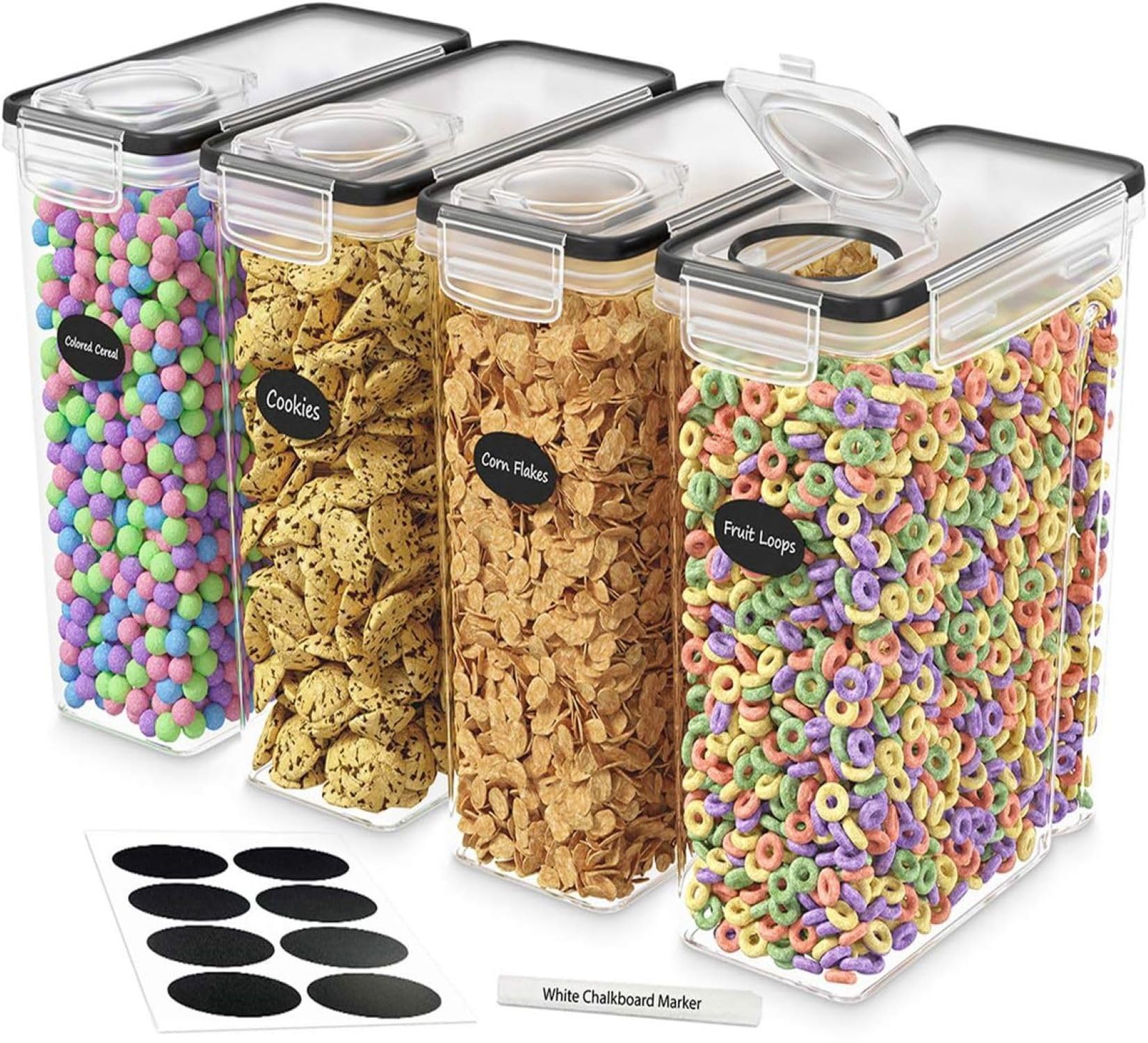 DWËLLZA KITCHEN contenedores de cereal con tapa hermética mantienen frescos los alimentos.
