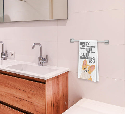 Toalla de baño Dwept con corgi, perfecta para el uso diario en baño.