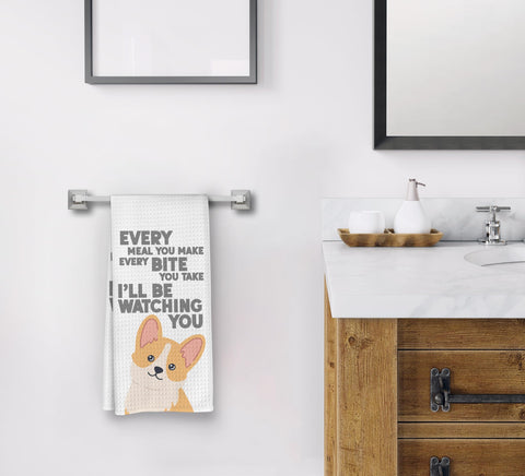 Toalla de cocina Dwept con corgi, decorativa y práctica para cualquier cocina.