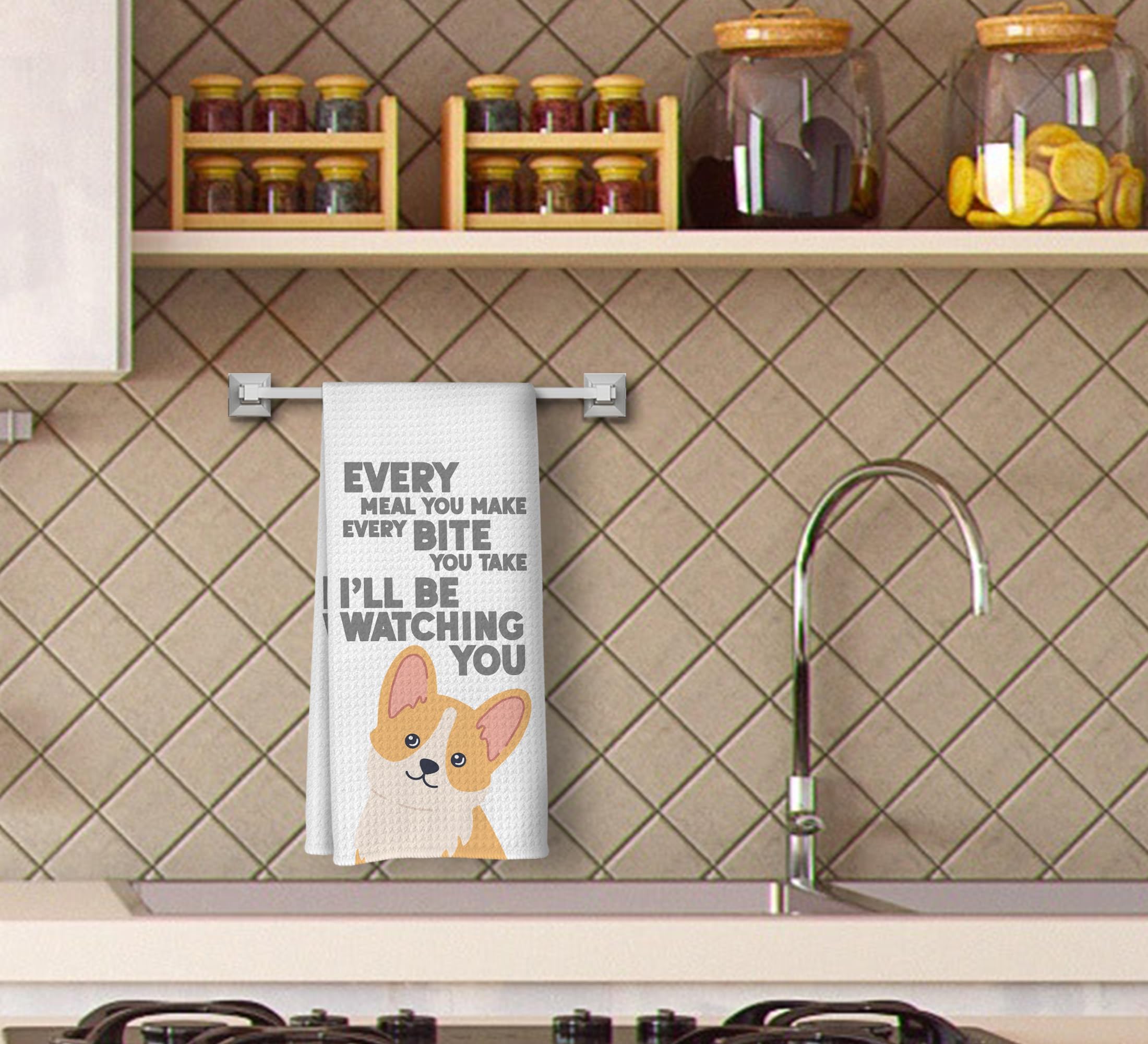 Toalla decorativa de corgi de Dwept para cocinas modernas con tacto suave.
