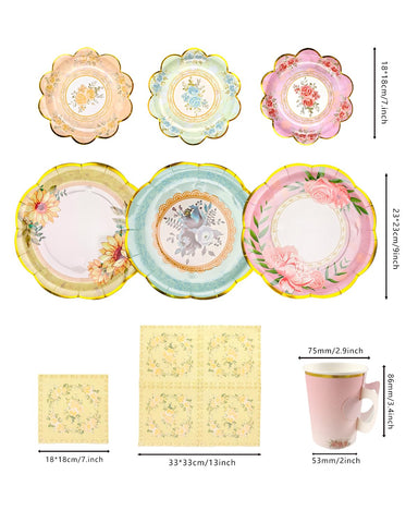 Plato de té de 7 pulgadas floral de Dwsiplytg, para servir aperitivos con estilo