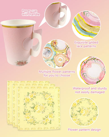 Plato de té de 9 pulgadas floral de Dwsiplytg, apto para postres y bocadillos